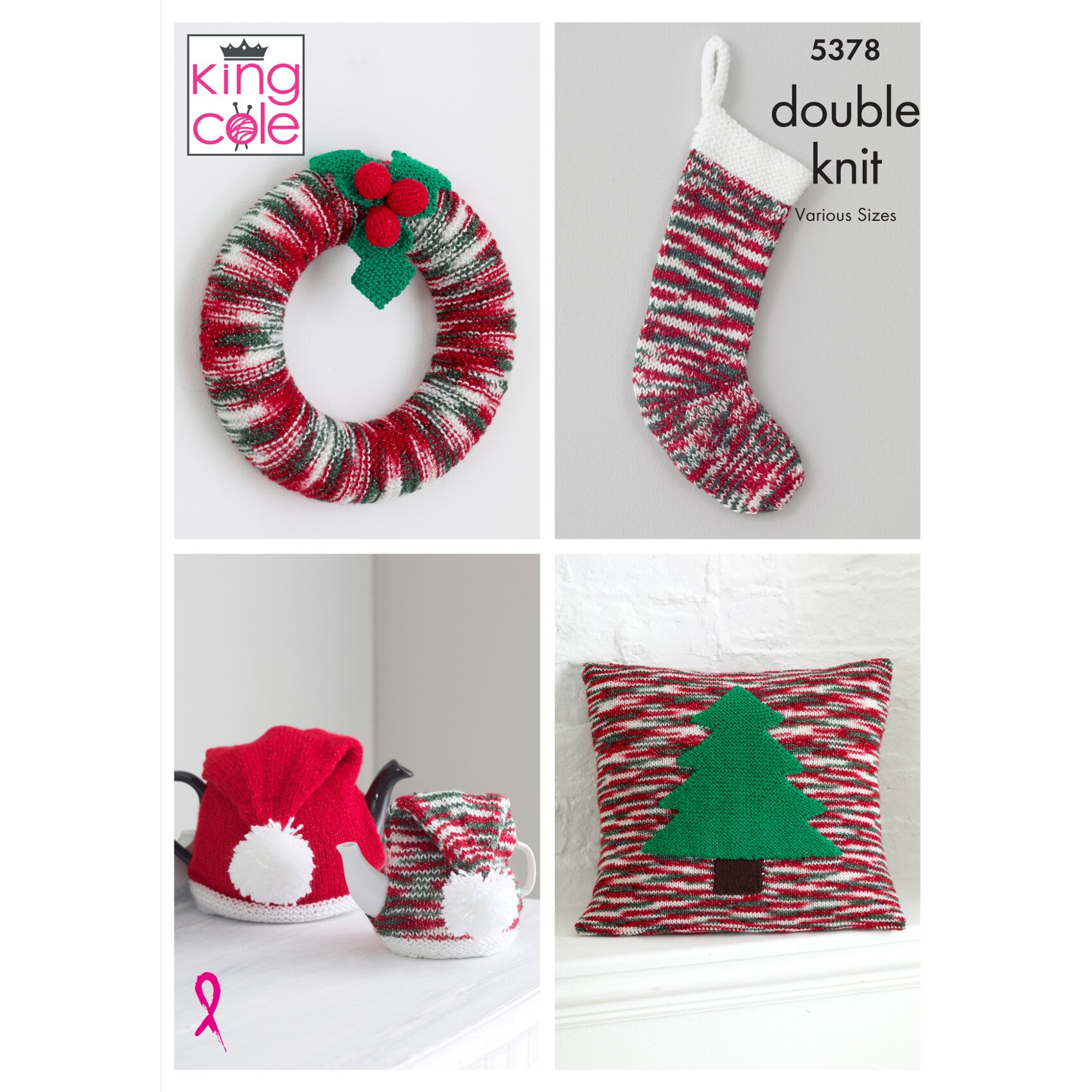 King Cole 5378 DK Knitting Pattern Christmas Accessories